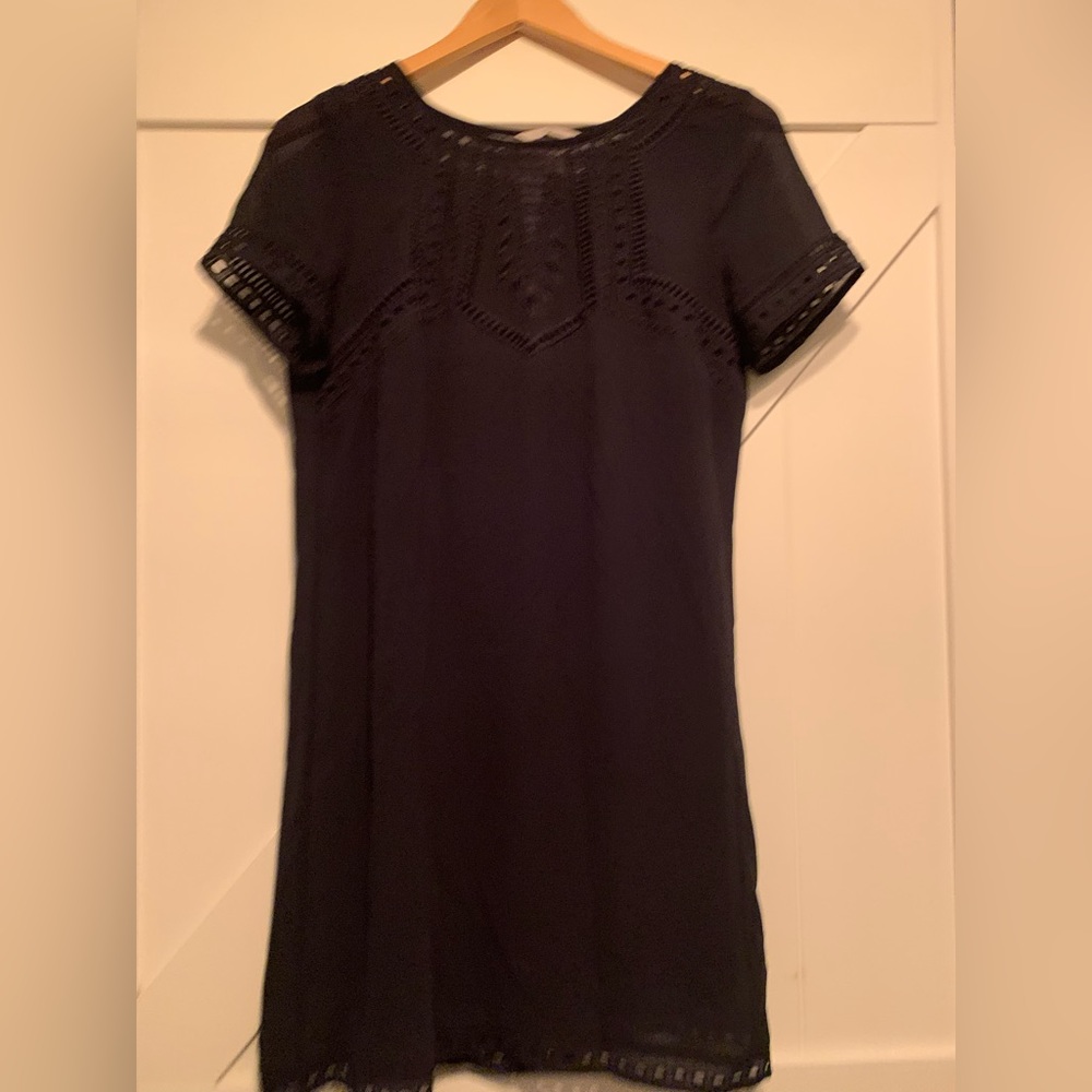 H&M black dress size 6 sheer with short sleeves